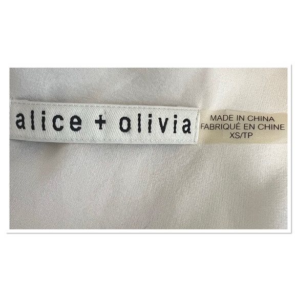 ALICE & OLIVIA 100% Silk Dress Sz XS Black and Cream - Picture 8 of 8